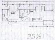 35.5 ft NRC Custom Motorhome floorplan